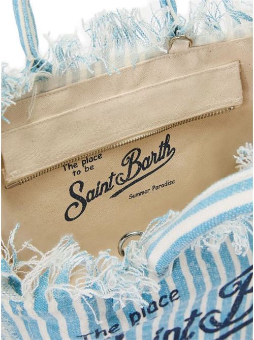 vanity linen shoulder bag linen stripes MC2 SAINT BARTH | VANI022-00398L.31